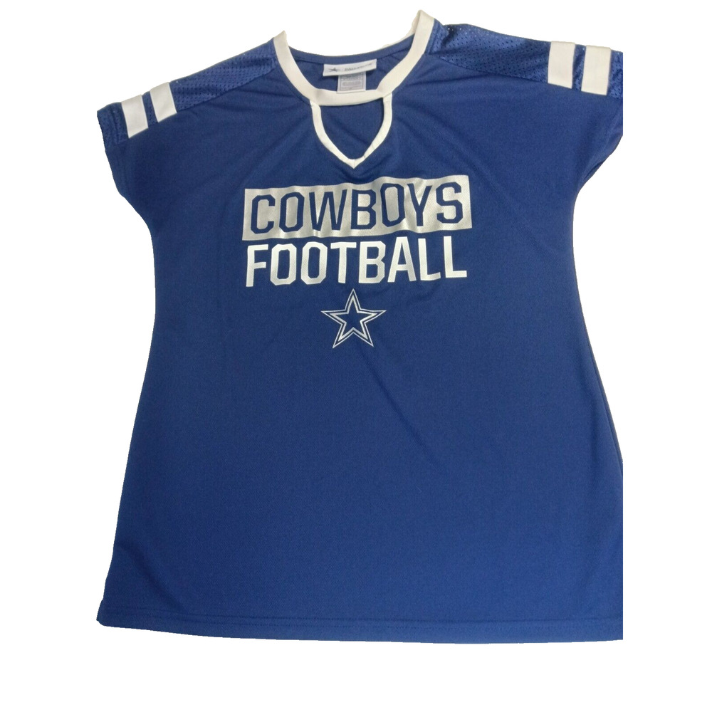 Dallas Cowboys Women's Jersey Medium Short Sleeve NFL Navy Blue White